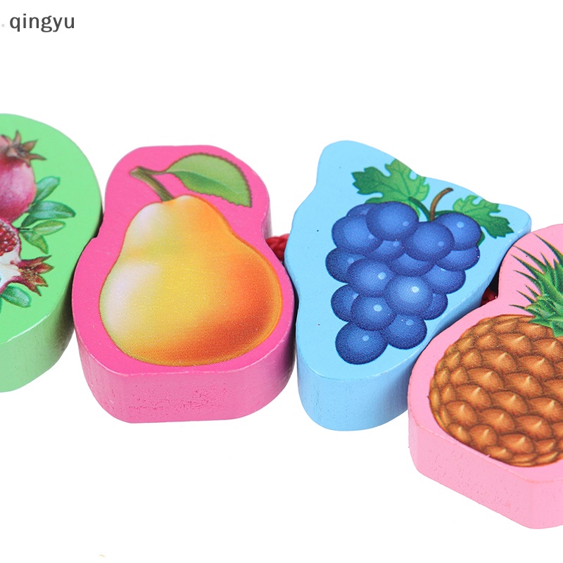 Qingyu Set 24 Đồ Chơi Xỏ Hạt diy Hình Động Vật / Trái Cây