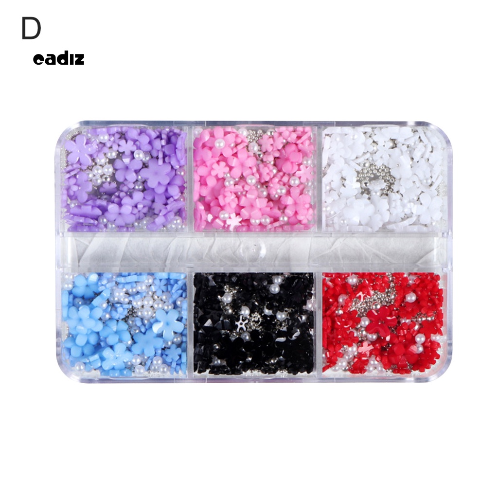 Hộp Nhựa 6 Ngăn Đựng Phụ Kiện Trang Trí Móng Nghệ Thuật Ốp