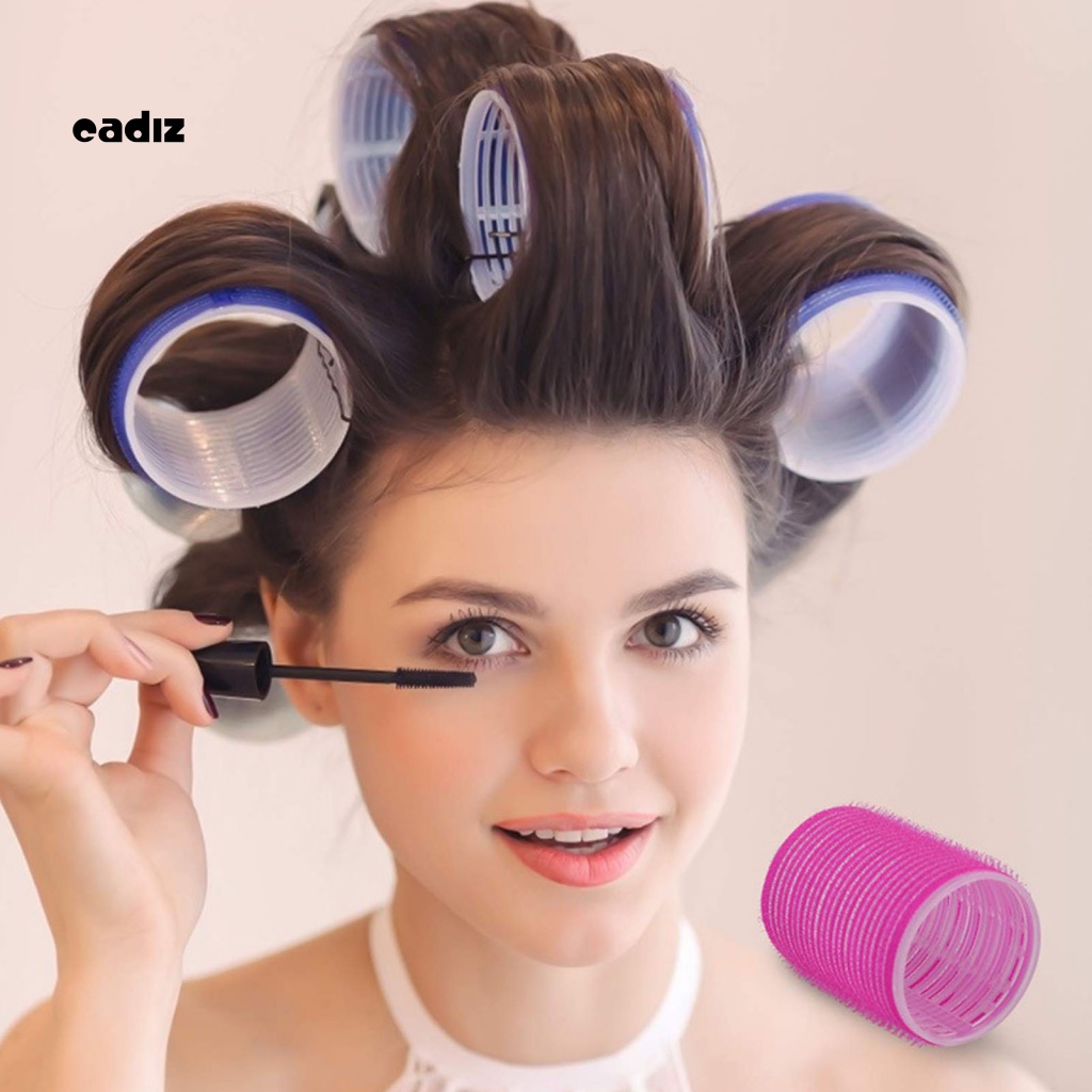 Set 10 Lô Uốn Tóc Tự Dính Không Dùng Nhiệt Màu Sắc Ngẫu Nhiên DIY