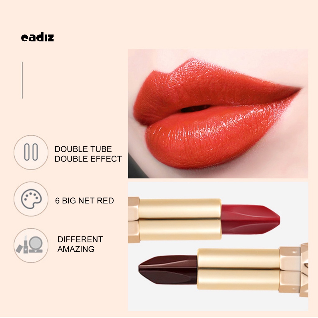 Son Môi Hai Đầu 6 Màu Trong 1 Chống Nước Lâu Trôi Không Dính Cốc Dành Cho Nữ