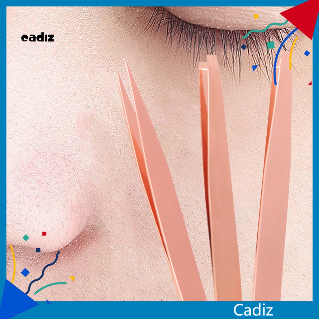 Bộ 3 Nhíp Tỉa Lông Mày / Lông Mi Giả Bằng Thép Không Gỉ Đa Năng Tiện Dụng