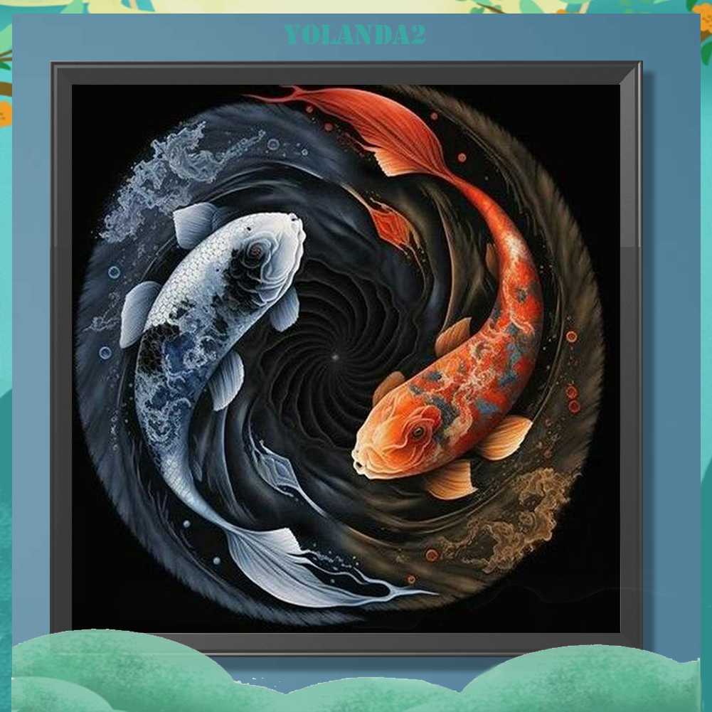 Tranh Đính Đá Kim Cương Toàn Bộ 5D DIY Hình Biểu Tượng Âm Dương