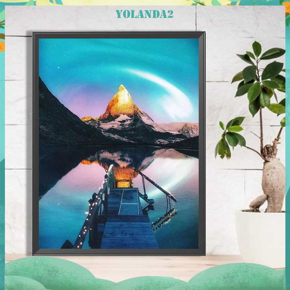 Tranh Đính Đá Kim Cương Toàn Bộ 5D DIY Hình Vẽ Phong Cảnh Trang Trí Nhà Cửa