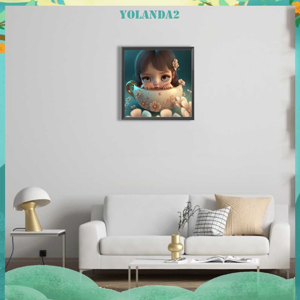 Bộ Tranh Đính Đá 5D Họa Tiết Em Bé Dễ Thương Độc Đáo DIY Dùng Trang Trí Nhà Cửa