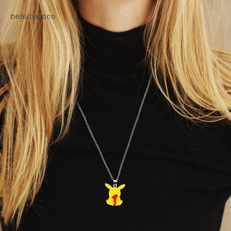 Beautycoco🍊Vòng cổ Mặt Hình Chú Gấu Nhỏ Hoạt Hình Màu Đỏ Đen Bằng Thép Không Gỉ Thời Trang Cho Học Sinh