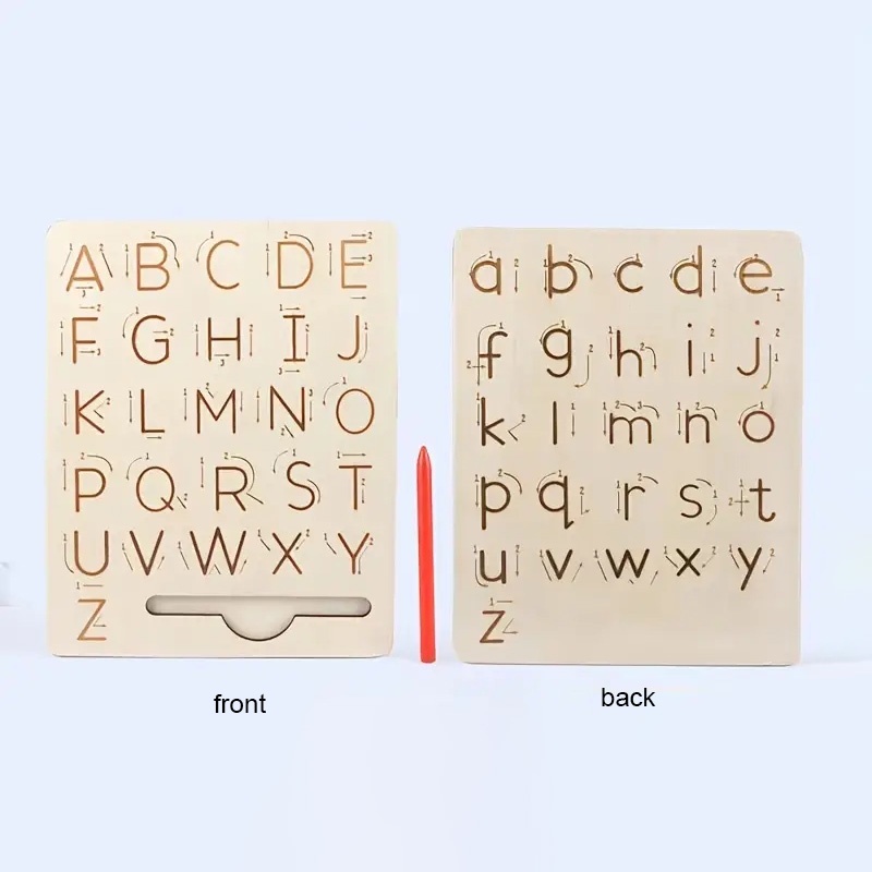 Bảng Tập Viết Chữ Và Số Hai Mặt Bằng Gỗ Dành Cho Trẻ Em