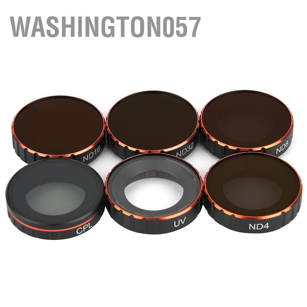 Washington057 Bộ 6 bộ lọc ống kính máy ảnh cho DJI Osmo Action UV / CPL ND4 ND8 ND16 ND32