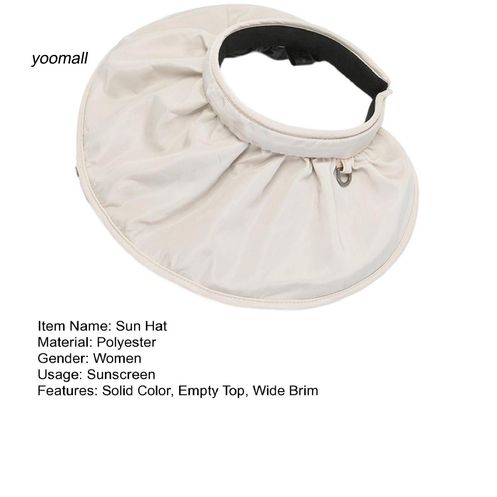 Mũ Chống Nắng Rộng Vành Hở Chóp Có Thể Gấp Gọn Thời Trang Cho Nữ