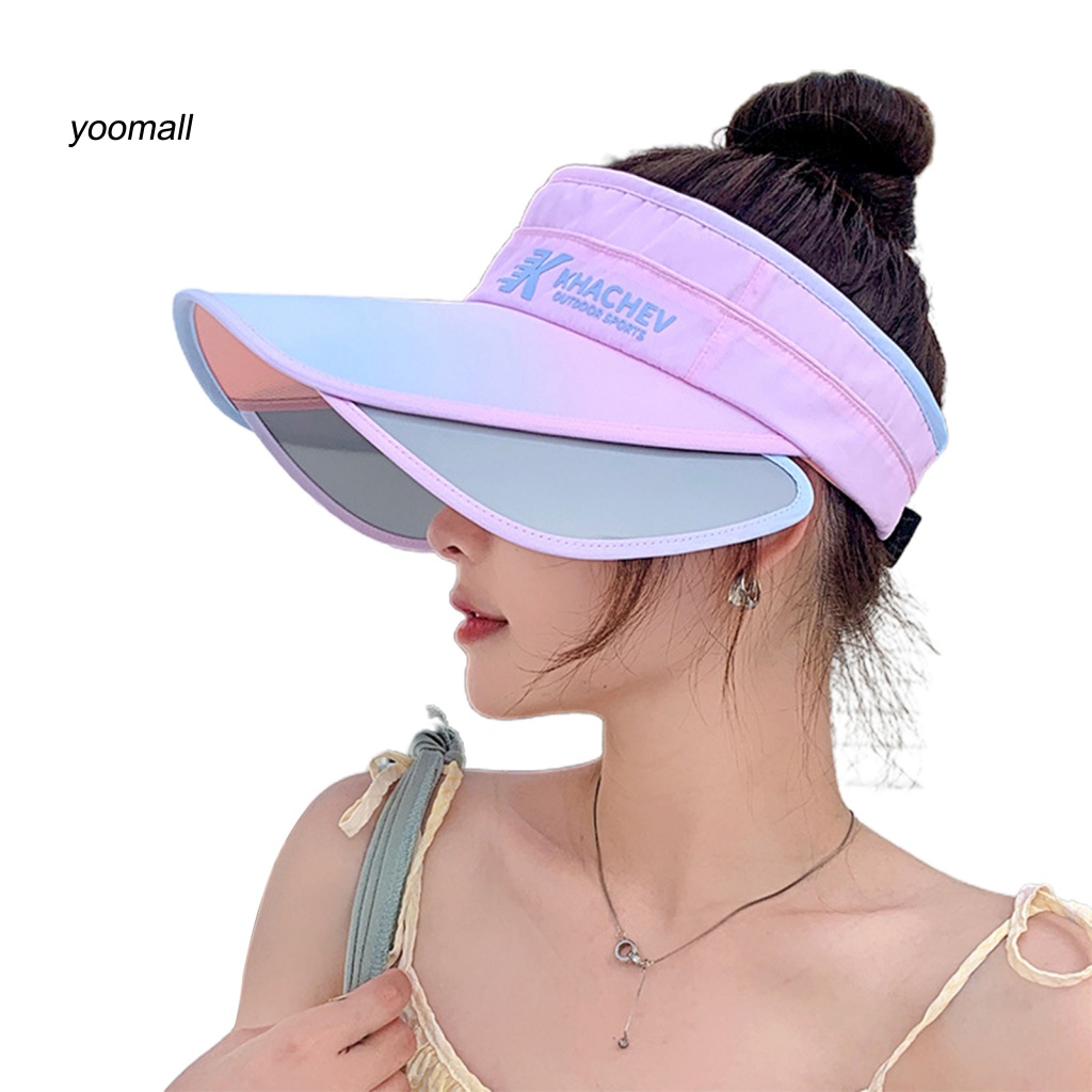 Mũ Vành Rộng Hở Chóp Có Khóa Điều Chỉnh Được Thêu Chữ Thời Trang Mùa Hè