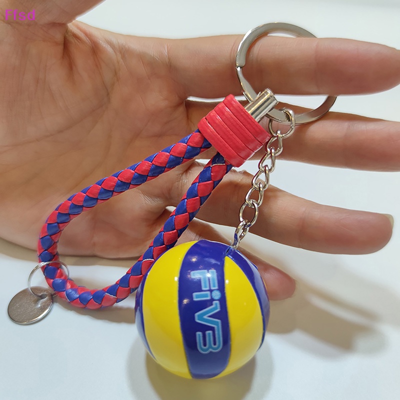 1 Móc Khóa Bóng Chuyền Da Mini Có Dây Đeo Túi Đồ Chơi