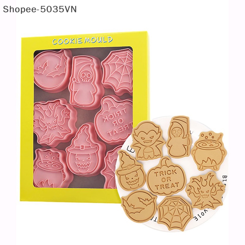 Set 8 Khuôn Nhựa 3D Làm Bánh Quy DIY