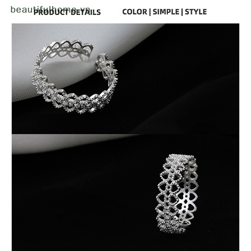 [beautifulhome] Nhẫn Hở Hình Trái Tim Rỗng Nhẹ Nhàng Cho Nữ