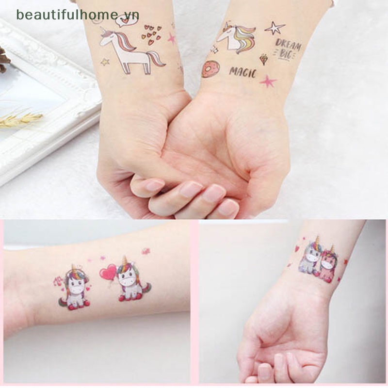 1 Tấm Hình Xăm Dán Tạm Thời Hình Động Vật Dễ Thương Chống Nước Cho Trẻ Em
