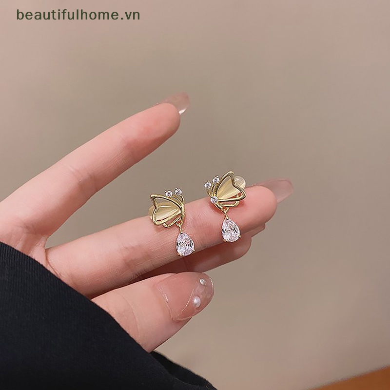 Bông Tai Hình Giọt Nước Đính Đá Zircon Hình Giọt Nước Thời Trang Cho Nữ