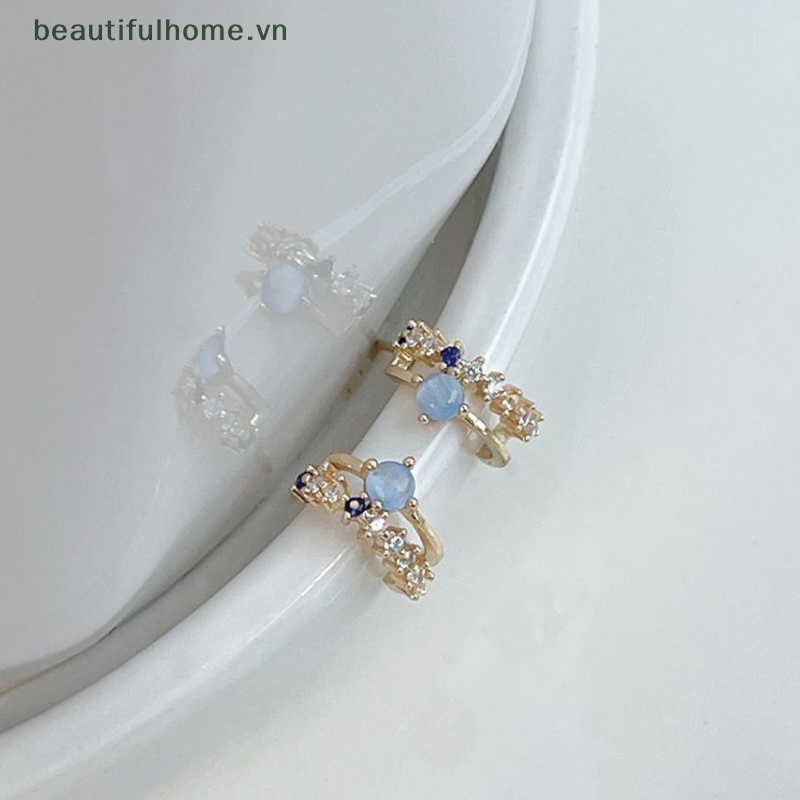 [beautifulhome] Bông Tai Đinh Tán Đá Mắt Mèo Zircon Ngọc Trai Ánh Kim Thời Trang Hàn Quốc Ngọt Ngào Cho Nữ [beauty]