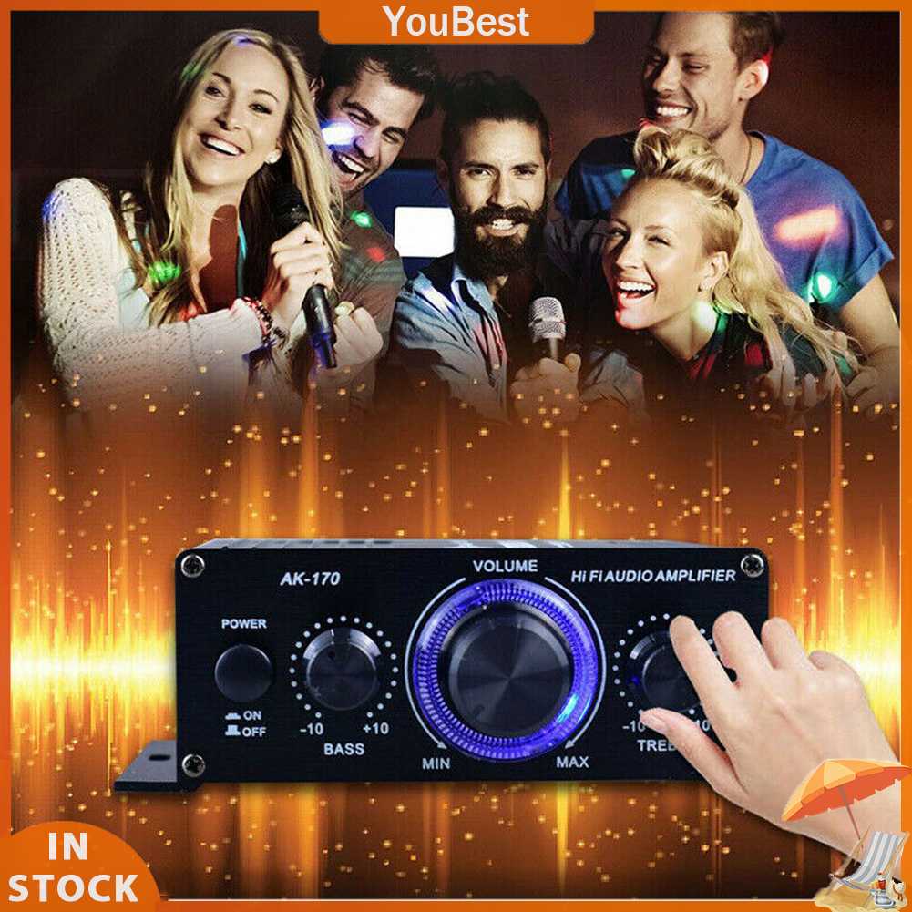 Set 1-5 Bộ Khuếch Đại Âm Thanh Ak-170 Hifi 200X200W Hai Kênh Chuyên Dụng Cho Xe Hơi / Nhà Cửa