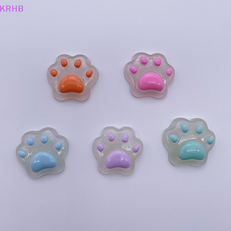 Set 2 Mô Hình Chân Mèo Bằng Nhựa Phát Quang Dễ Thương Trang Trí Tiểu Cảnh / Sân Vườn Mới