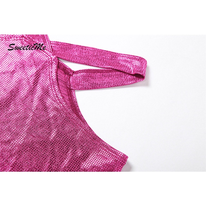 Bộ Áo Hai Dây Dáng Ôm Màu Trơn Phối Chân Váy Ngắn Thời Trang 2023 Quyến Rũ Cho Nữ