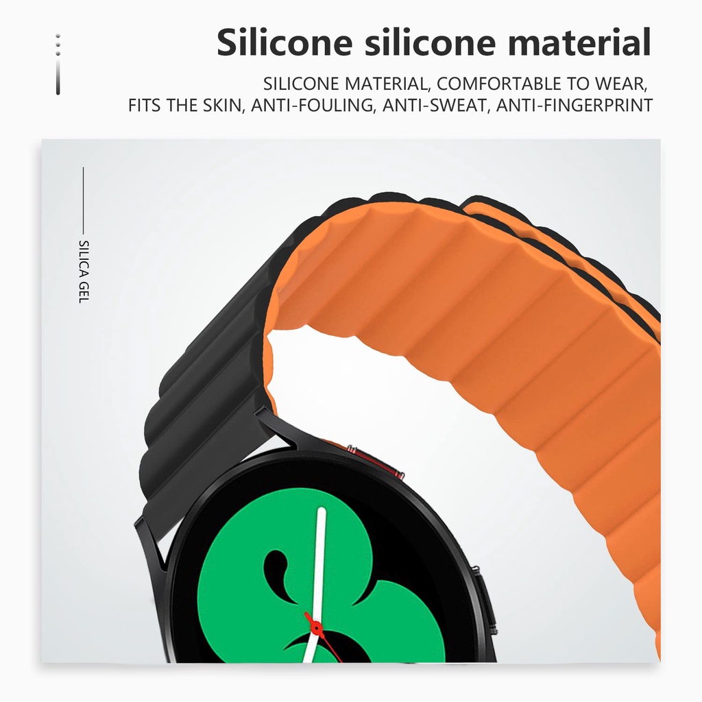 Dây Đeo Silicone Khóa Nam Châm 20mm 22mm Cho Đồng Hồ Thông Minh Samsung Galaxy Watch 4 5 Pro Active 2 Gear S3