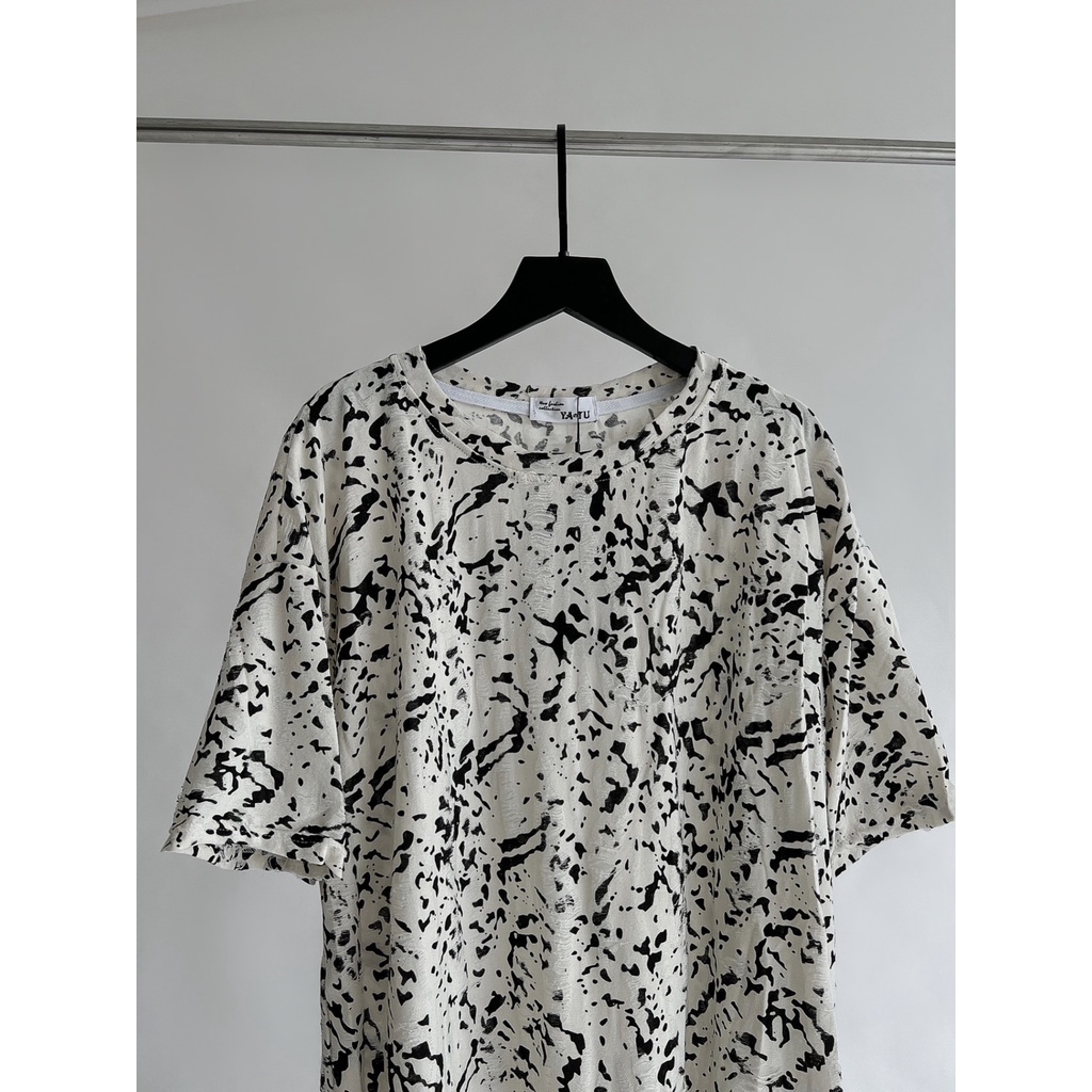 Áo thun chất liệu len 100% cotton form rộng unisex hoạ tiết cao cấp TSS8091