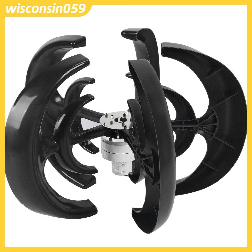 Wisconsin059 Bộ tua bin gió 800W Máy phát điện 5 cánh Động cơ AC Hệ mặt trời Loại đèn lồng DoubleLayer Black