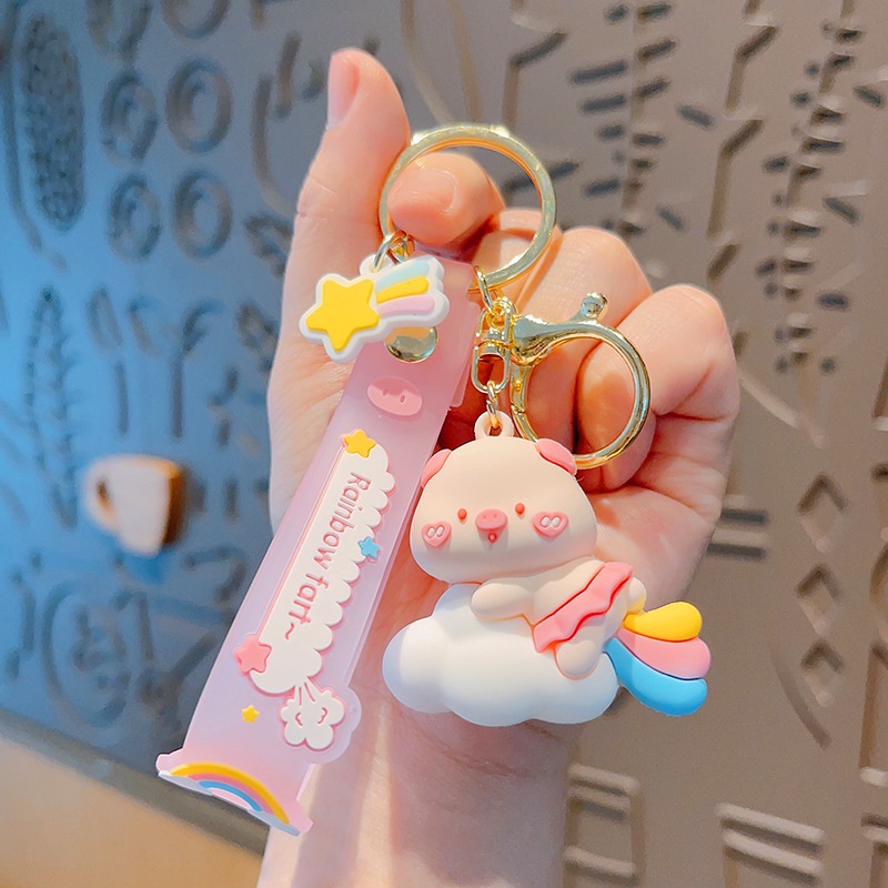 Móc Khóa Hình Mông Heo Hồng Hoạt Hình Đáng Yêu