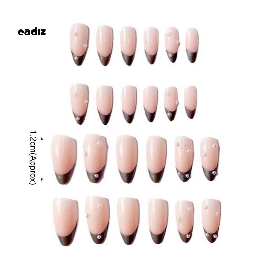 1 Bộ Móng Tay Giả Bằng Nhựa Siêu Mỏng Đính Ngọc Trai Nhân Tạo Che Phủ Toàn Diện Tháo Rời Được