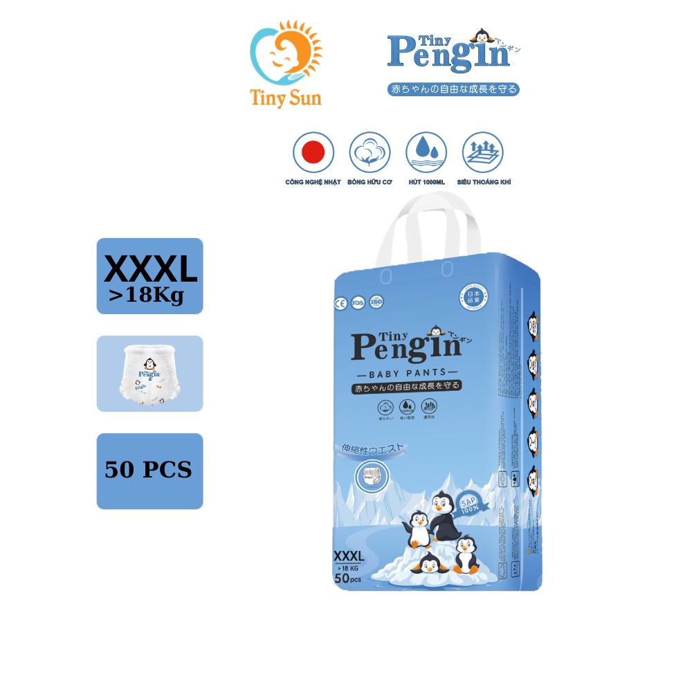 Tã Quần Tiny Pengin Size XXXL 50 Miếng Dành Cho Trẻ Em Trên 18kg - Tiny Sun