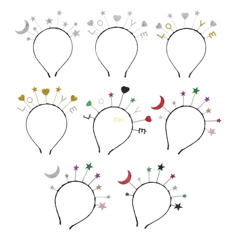 Flgo Băng Đô Rửa Mặt Trang Điểm Hình Trăng Sao Trái Tim