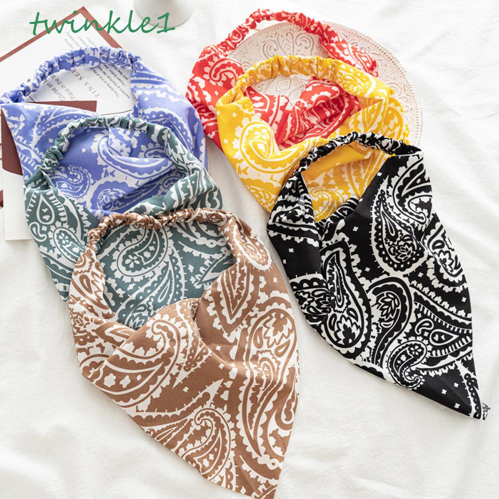 Khăn Turban Co Giãn In Họa Tiết Hình Tam Giác Phong Cách Vintage Thanh Lịch Mới Cho Nữ