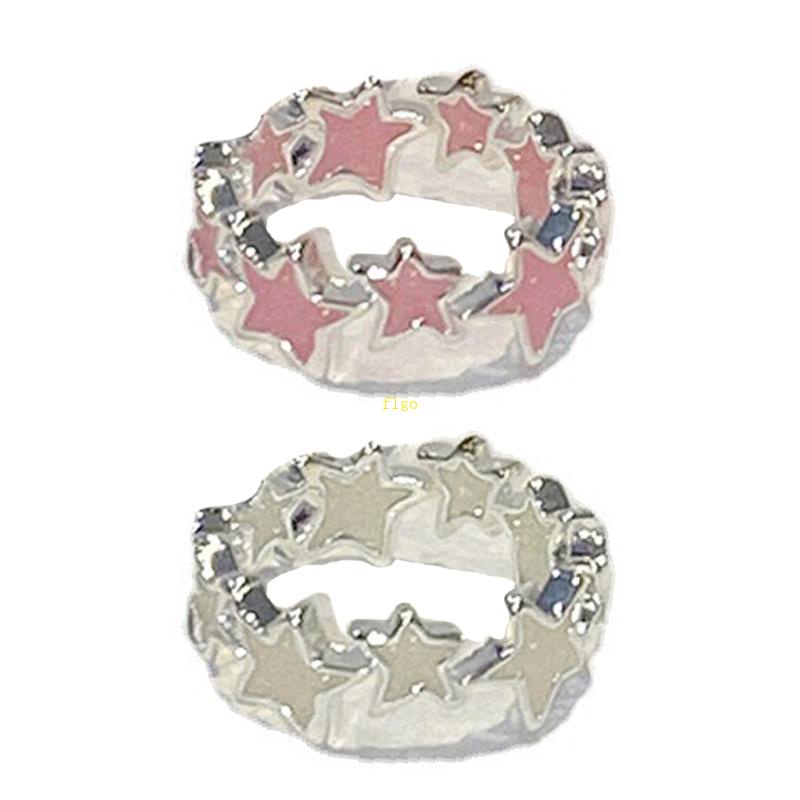 Nhẫn Hở Hình Ngôi Sao Năm Cánh Lấp Lánh Thời Trang Ngọt Ngào Có Thể Điều Chỉnh Cho Nữ