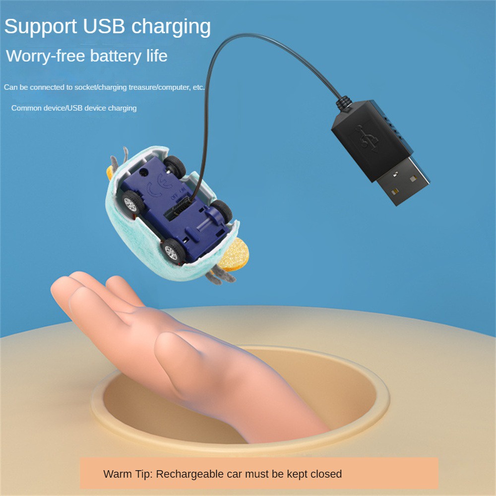 Đồ Chơi Xe Hơi Điều Khiển Từ Xa Mini 2.4G Hình Chú Cua Nhồi Bông Đáng Yêu Cho Bé