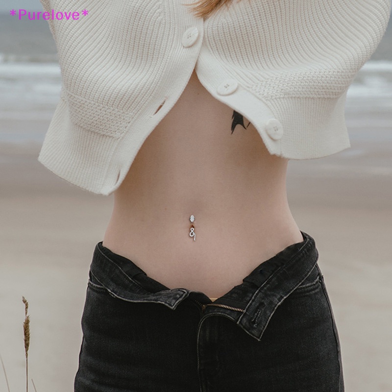 Khuyên Rốn Hình Rắn Bằng Thép Không Gỉ Đính Đá Zircon Thời Trang Dành Cho Nữ Mới