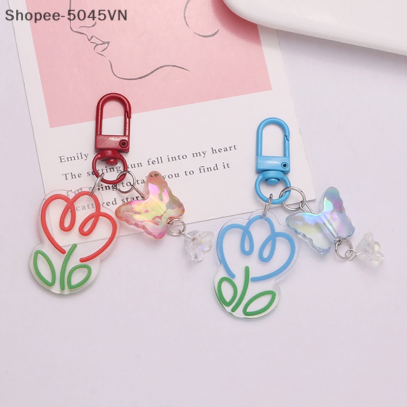 Móc Khóa Hình Hoa Tulip Bằng Acrylic Trong Suốt Nhiều Màu Xinh Xắn