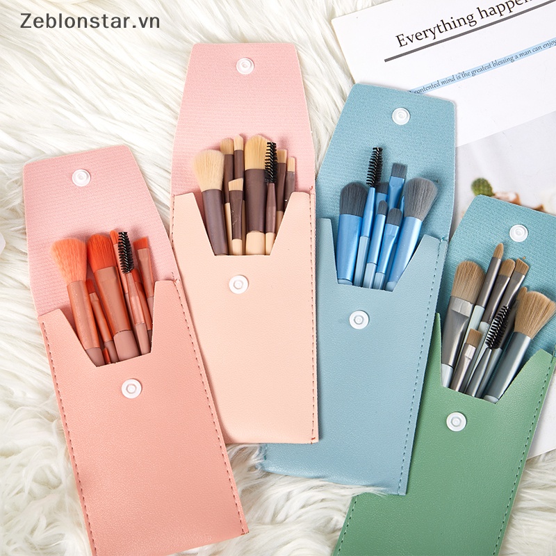 Set 8 Cọ Trang Điểm Phấn Mắt / Lông Mày Kèm Túi Đựng Tiện Lợi