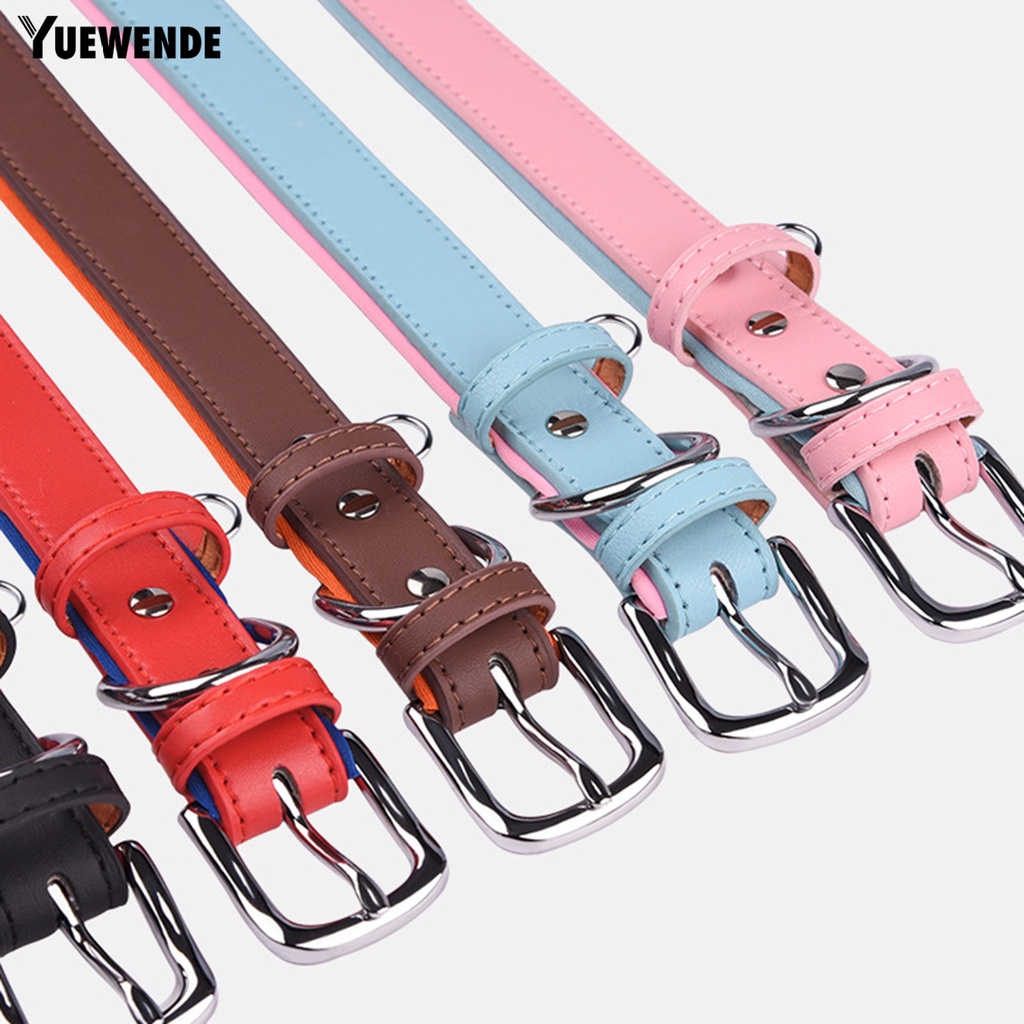 Vòng Cổ Chữ D Bằng Da Nhân Tạo Siêu Mềm Thoáng Khí Chống Thất Lạc Cho Thú Cưng