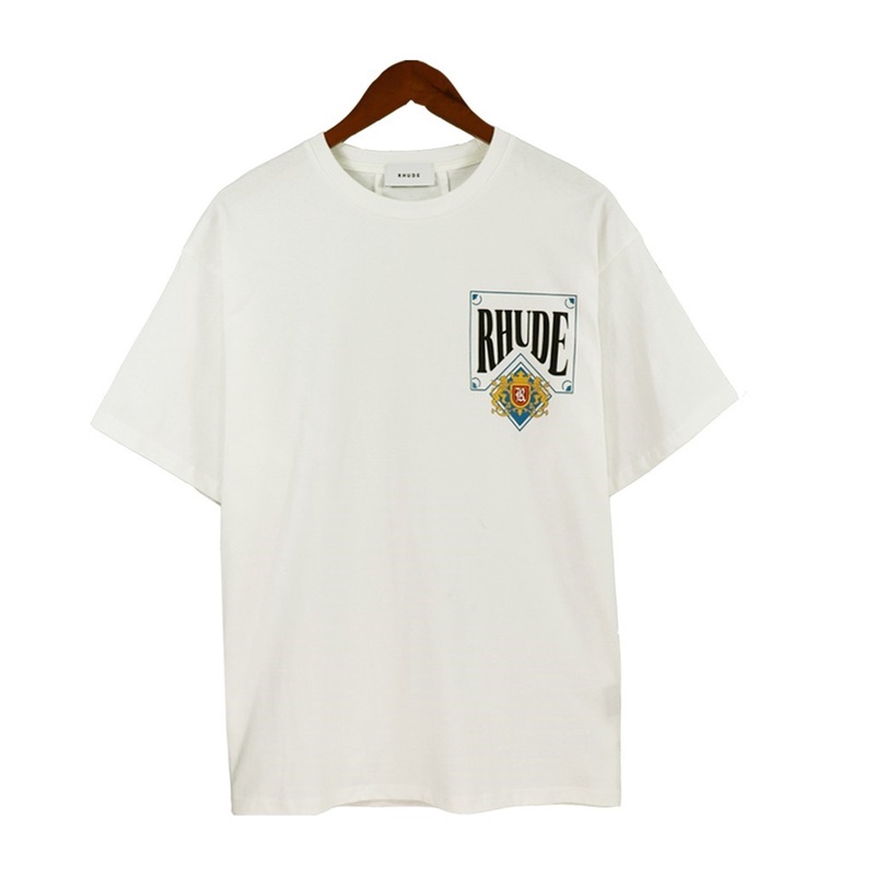 Áo Thun Dáng Rộng Unisex In Họa Tiết Thương Hiệu Thời Trang Đường Phố Mỹ R-H-U 88