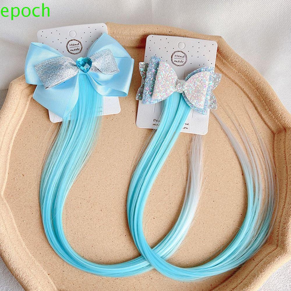 Epoch Tóc Giả Thắt Bím Bằng Cao Su Tự Nhiên Màu Xanh Dương Dành Cho Bé Gái Chụp Ảnh