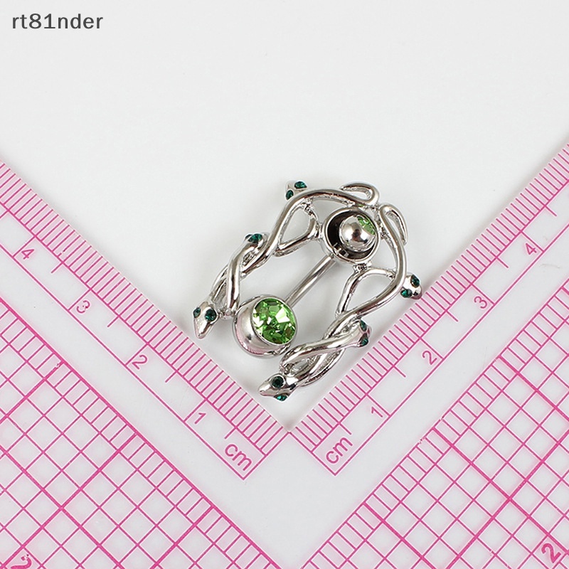 Rt Khuyên Rốn Bằng Thép Không Gỉ Hình Rắn Đính Đá Xanh Lá Sáng Tạo Không Gây Dị Ứng Cho Nữ