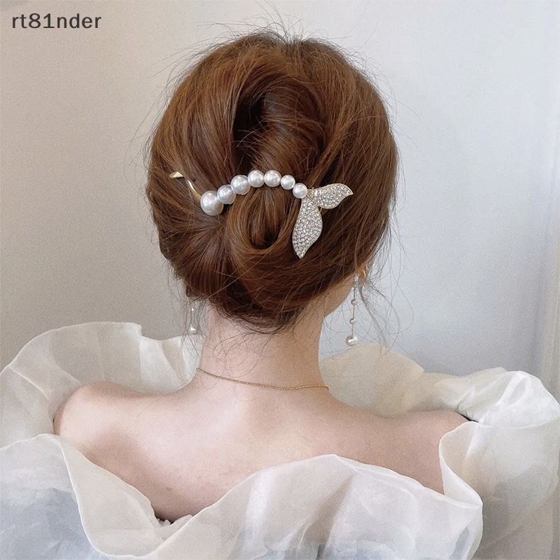 Rt Kẹp Tóc Ngọc Trai Một Chữ Cái Kẹp Cài Đầu Vòng Cung Tạo Kiểu Tóc Đơn Giản Cho Nữ &amp; Cô Gái n