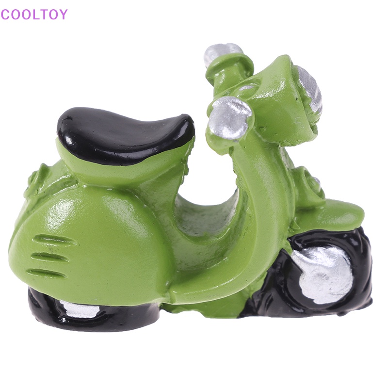 Cooltoy Set 4 Đồ trang trí Xe Máy Ba Bánh Màu Xanh Lá Cây Trang Trí Nhà Búp Bê Thu Nhỏ