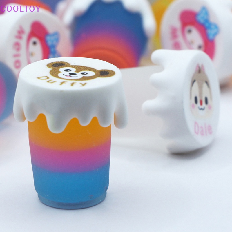 Cooltoy Set 2 Bình Nước Mini Dạ Quang Họa Tiết Hoạt Hình Dành Cho Nhà Búp Bê