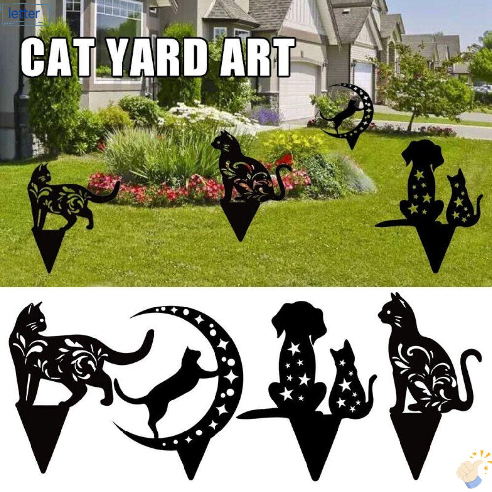 Phụ Kiện Trang Trí Vườn Hình Mèo Bằng Acrylic Chất Lượng Cao