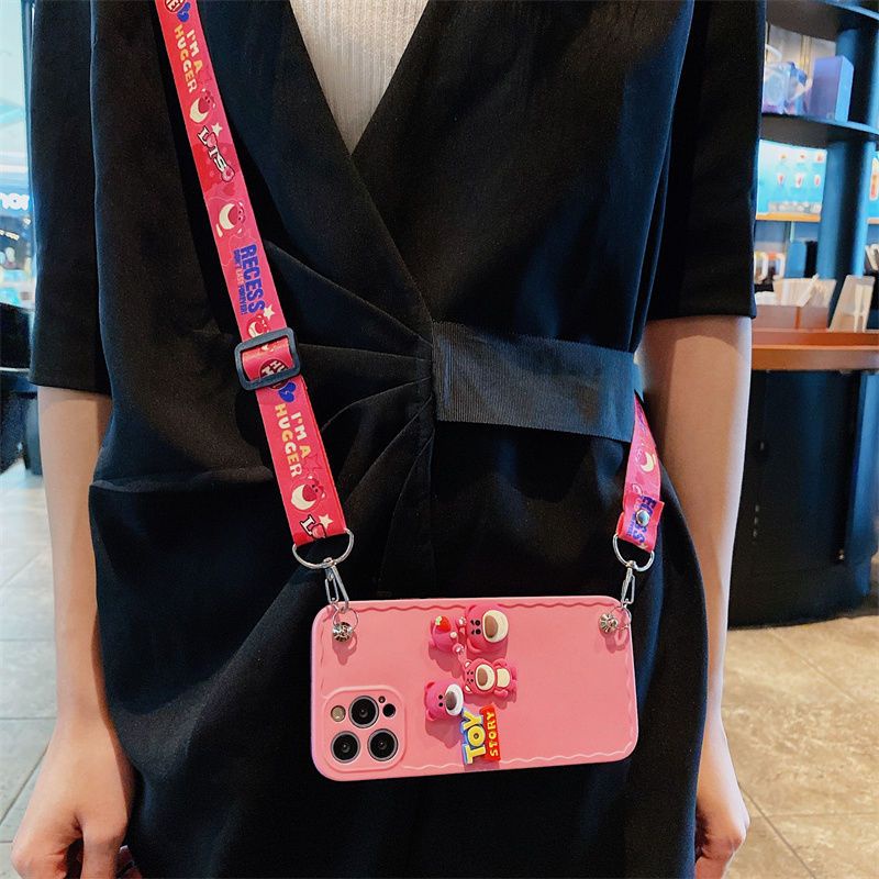 Ốp Điện Thoại Hình Ba Chiều Có Dây Đeo Cho iPhone 12 / 12 Pro / 11 Pro Max / XS Max / X / XS / 7Plus / 8Plus / SE 2020