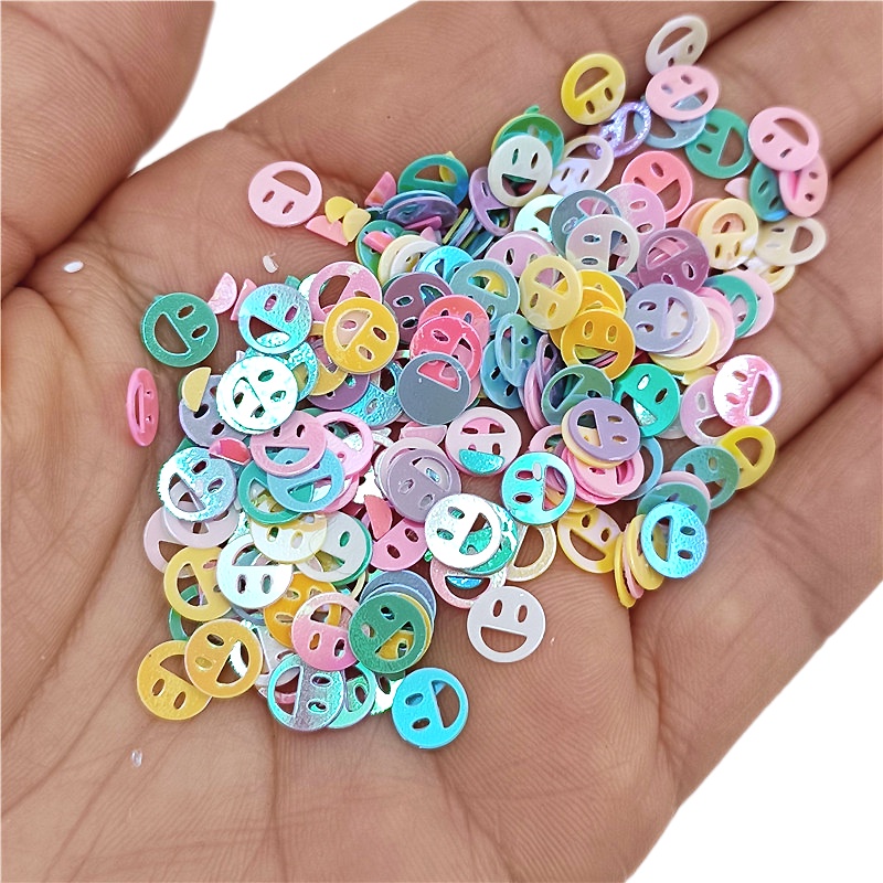 Túi 15g / Túi Hạt Nhựa PVC 7mm Hình Mặt Cười Thời Trang