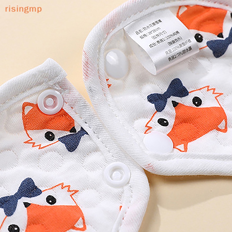 [risingmp] Yếm Ăn Cotton Thấm Nước Bọt Hình Cánh Hoa Cho Bé Sơ Sinh