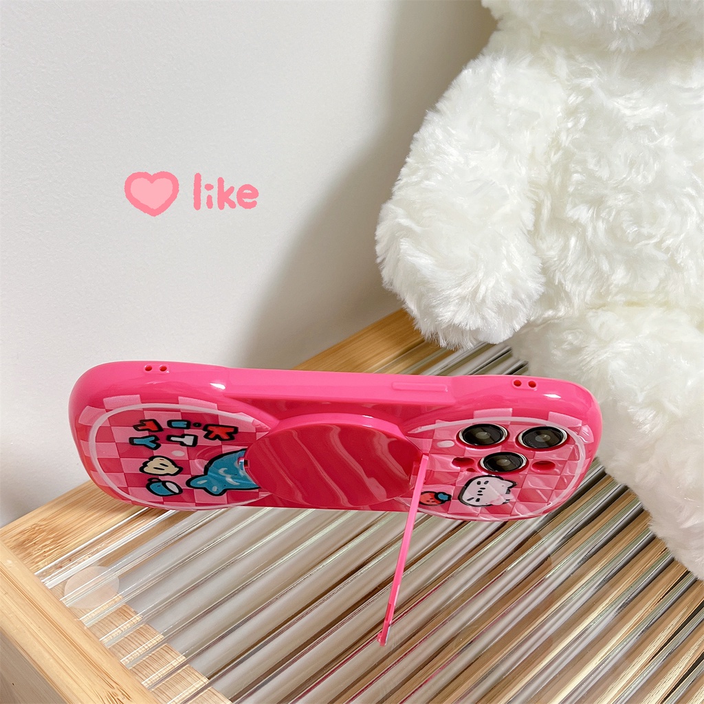 Bao Da Điện Thoại Nắp Lật Tráng Gương Họa Tiết Mèo Hoạt Hình Cho iPhone 14 12 13 11 PRO MAX