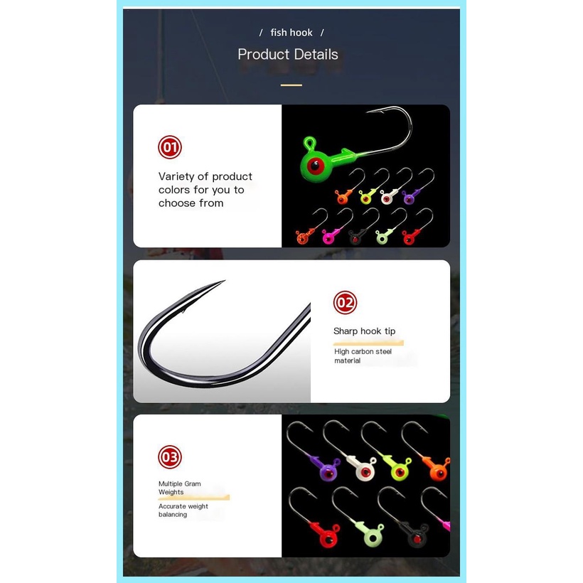 Móc Câu Cá Bằng Thép carbon Mềm Mại Nhiều Màu Sắc Chống Rơi Vỡ