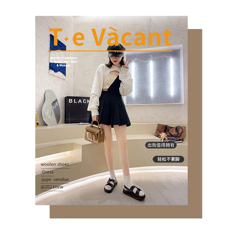 Giày Sandal Đế Dày Quai Chéo Phong Cách Hàn Quốc Thời Trang Mùa Hè Mới Cho Nữ