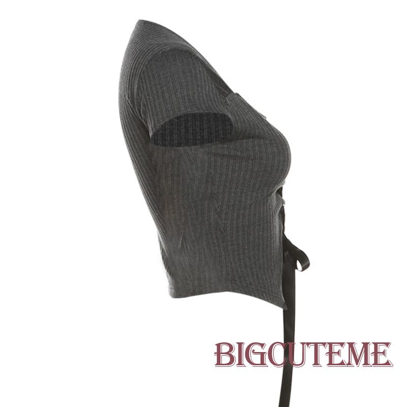 Áo Thun Tay Ngắn Dáng Ôm Cột Dây Màu Trơn Thời Trang Mùa Hè Quyến Rũ Cho Nữ